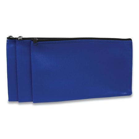 Controltek Fabric Deposit Bag, 5.5 x 11, Vinyl, Blue, PK3 530495